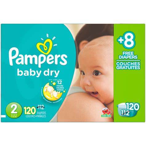 Pampers Baby Dry Diapers Size 2 Bonus Pack 120 Count