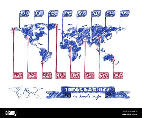 Mapa dibujado a mano del mundo Fotografía de stock Alamy