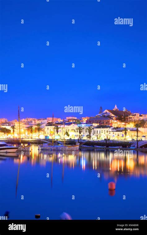 Marina And City Of Lagos At Night Lagos Western Algarve Algarve