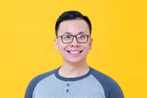 Smiling Young Asian Man Stock Image Image Of Face Eyeglasses 184325503