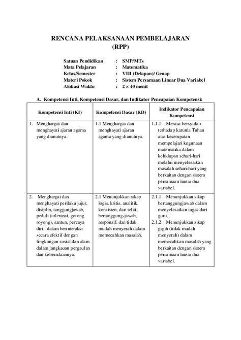 Demikian contoh rpp 1 lembar daring kelas 3 tahun 2020/2021 yang bisa kami bagikan. Contoh Penilaian Dalam Rpp Kurikulum 2013 - IlmuSosial.id