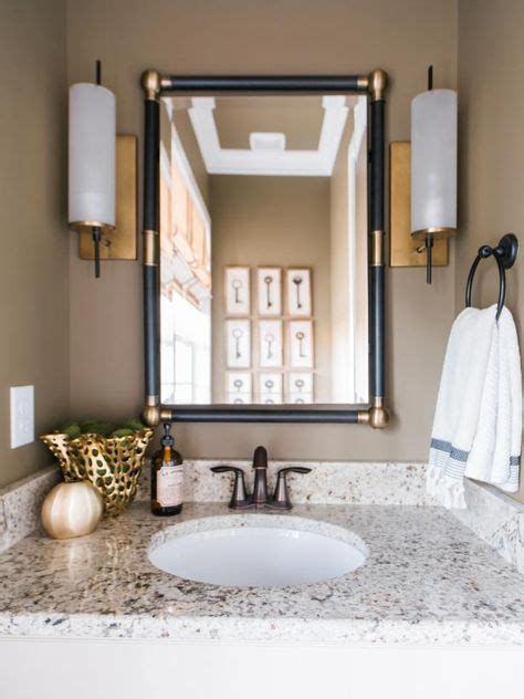 Beautiful Wall Sconces Above The Sink In This Powder Room Kid