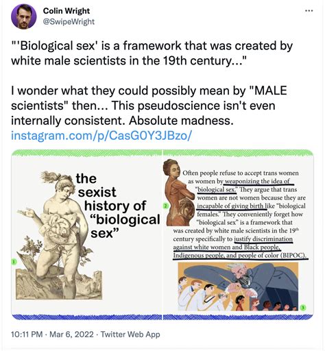 biological sex is a framework that was created by white male scientists in the 19th century