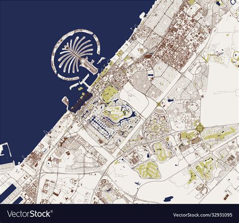 Map City Dubai United Arab Emirates Uae Royalty Free Vector
