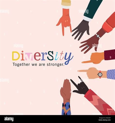 Diversidad Juntos Somos Más Fuertes Y Las Manos Signos Diseño La Gente