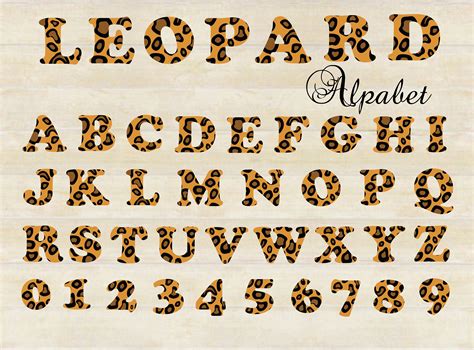 Leopard Alphabet Svg Leopard Font Animal Print Alphabet Etsy