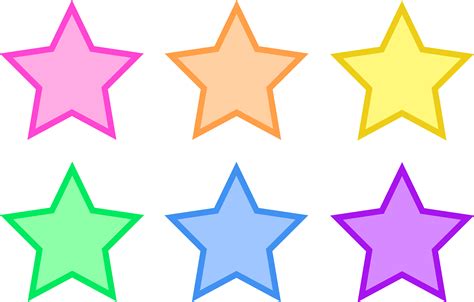 Set Of Six Pastel Stars Free Clip Art Idéias De Decoração De
