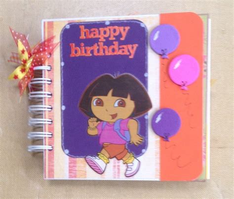 Dora The Explorer Happy Birthday Pre Made Chipboard Scrapbook