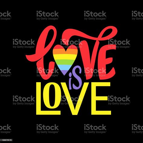 Gay Lettering Conceptual Poster With Lgbt Rainbow Hand Lettering
