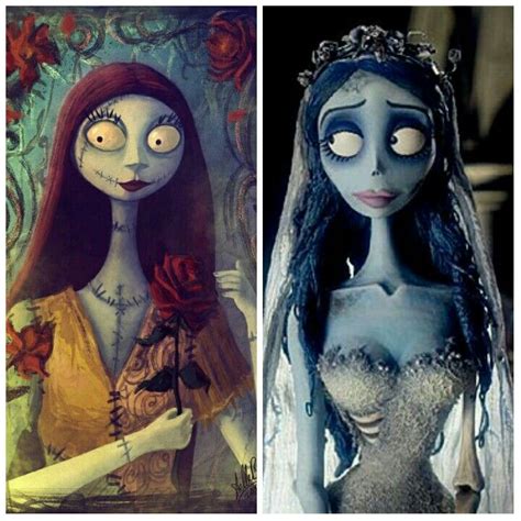 Sally from Nightmare Before Christmas(Rt), & Emily from Corpse Bride(Lt