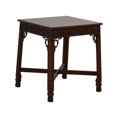 The table has carved claw feet and carved accents along the skirt. 90% OFF - Antique Wood Carved Side Table / Tables
