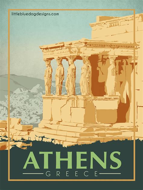 Athens Greece Vintage Travel Poster Etsy Canada Vintage Travel