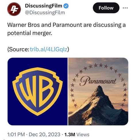 Warner Bros And Paramount Merger Announced By Masedog78 On Deviantart