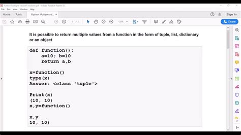 Python Functions Return Multiple Values As Tuple List Dictionary