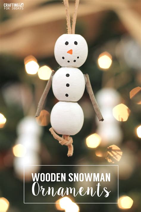 Wooden Snowman Ornaments