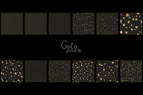 Seamless Gold Star Overlays Starry Night Gold Star Patterns Etsy