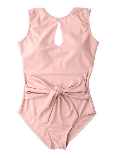 Keyhole Bowknot Swimwear Pink S Summer Bathing Suits Luxury Swimwear