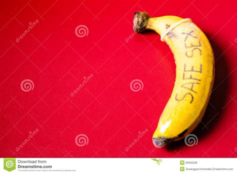 Safe Sex Concept Of Condom On Banana Stock Image Image Of Disease
