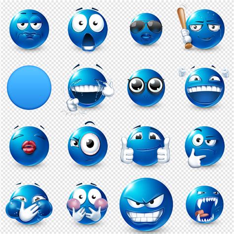 Blue Emojis Png Transparent Images Download Png Packs