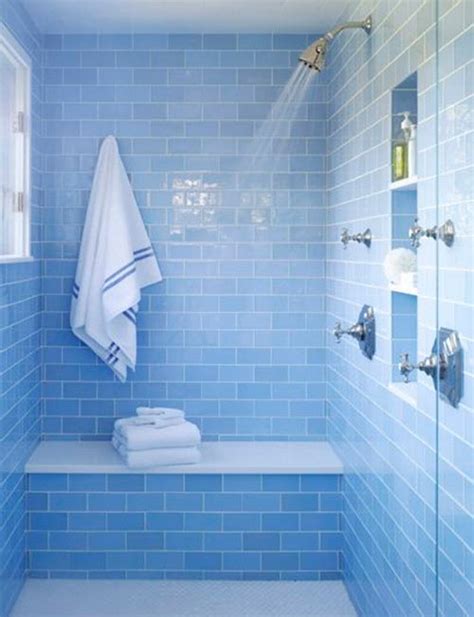 Glass tiles beautifully add an element of shine to your space creating a feeling of openness and brightness. 40 blue glass bathroom tile ideas and pictures 2020