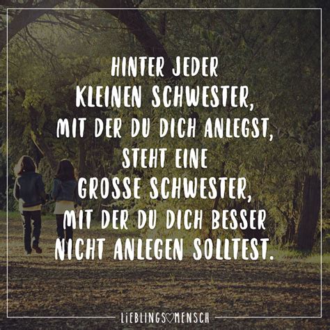 Hinter Jeden Kleinen Schwester Mit Der Du Dich Anlegst Steht Eine