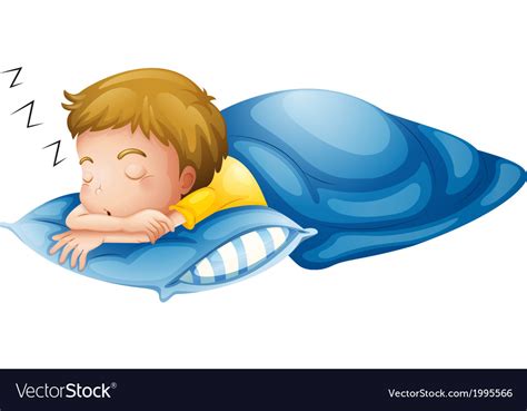A Little Boy Sleeping Royalty Free Vector Image