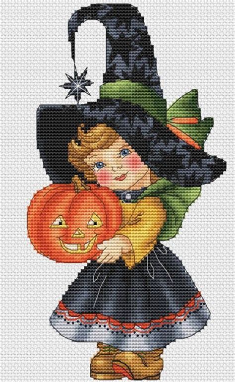Instant Download Halloween Girl Pdf Cross Stitch Patterns By Les