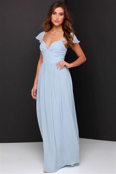 Lovely Light Blue Dress Bridesmaid Dress Blue Maxi Dress 7400