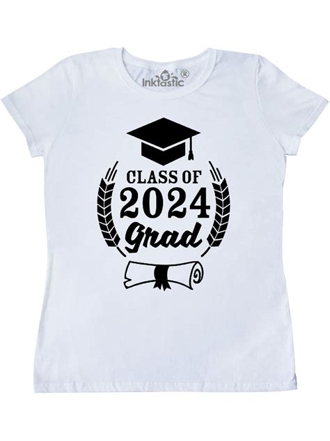 Inktastic Class Of 2024 Grad With Diploma And Graduation Cap Womens