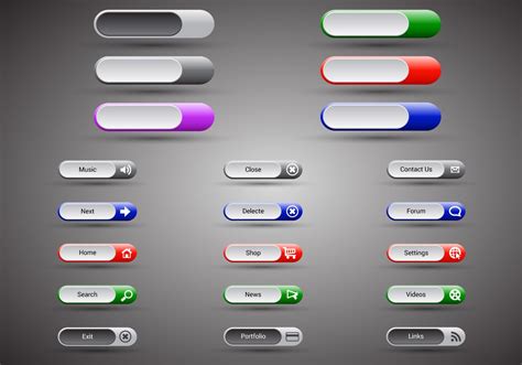 Free Web Buttons Set 12 Vector 111310 Vector Art At Vecteezy