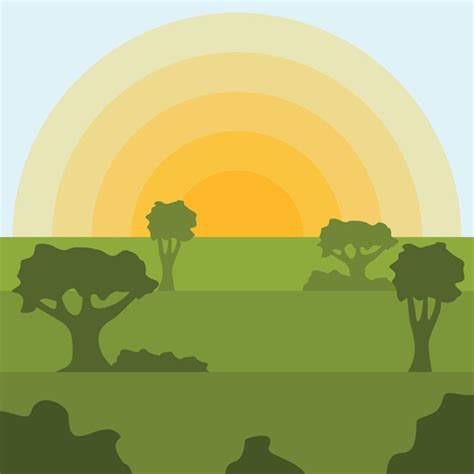 Premium Vector Sunrise Vector Illustration Isolated Background