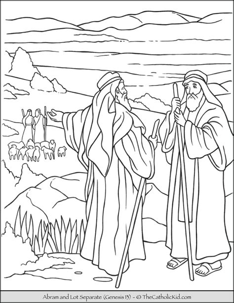 Abraham And Lot Bible Coloring Page