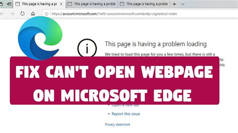 Fix Can T Open Webpage On Microsoft Edge YouTube