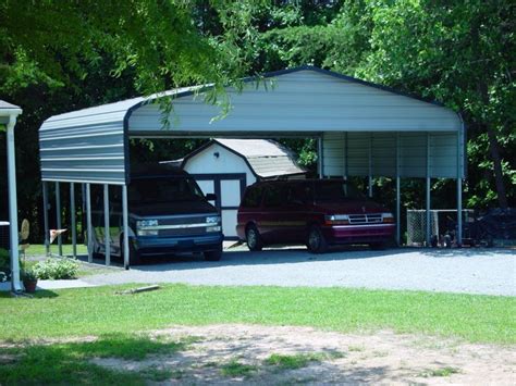 Metal carports are usually made of steel, tin or aluminum and are durable. Carport | Regular Roof | 24W x 26L x 9H | 2 Panels | 2 Gables
