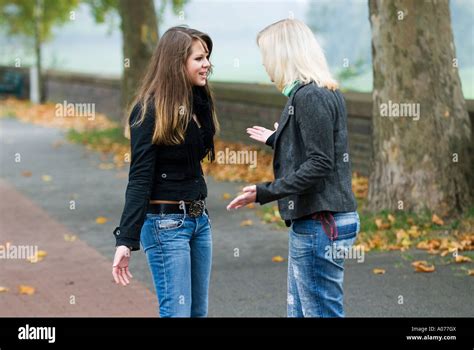 Fight Between Two Caucasian Teenage Girlfriends Stock Photo Alamy