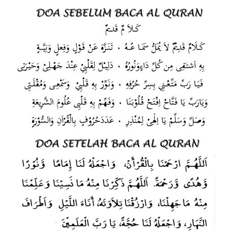 Doa selepas baca al quran berserta terjemahan. Doa Sebelum Dan setelah Baca Al-Quran