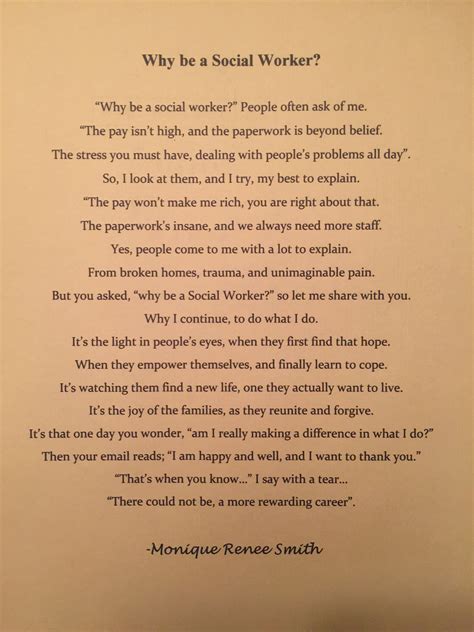Why Be A Social Worker Poem Social Worker Quotes Social Worker Month