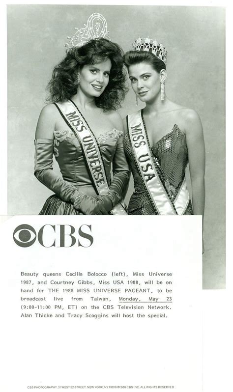1988 Cbs Miss Universe Pageant Ad Featuring Miss Universe 1987 Cecilia