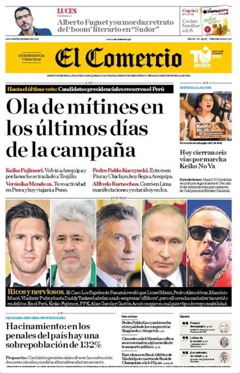 Versión digital de la edición impresa del diario el comercio. Periódico El Comercio (Perú). Periódicos de Perú. Edición ...