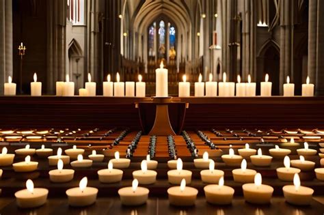 Premium Photo Candles Are Lit In Front Of A Cathedral