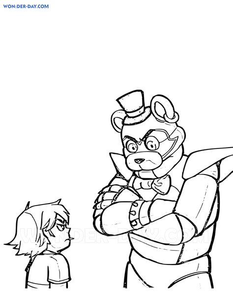 Fnaf Security Breach Coloring Page Coloring Home