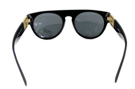 Rare Genuine Versace Black Gold Grey Aviator Runway Men Sunglasses Ve