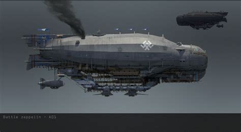 Battle Zeppelin Jakub Javora Concept Art World Steampunk Airship