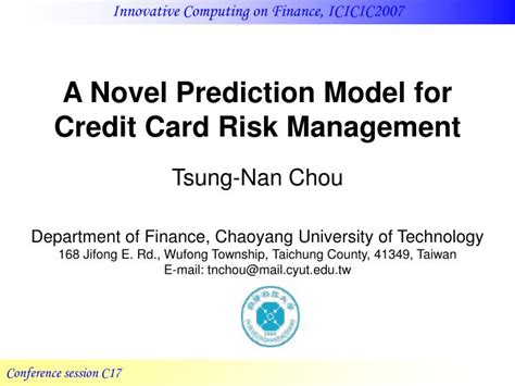 A surety is a person who comes forward to pay the amount in the event of the borrower failing to pay the amount.it means that on a default having been made by the principal. PPT - A Novel Prediction Model for Credit Card Risk Management PowerPoint Presentation - ID:1275595