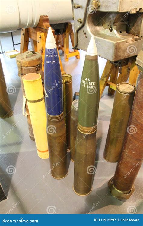 Selection Of 45 Inch Artillery Shells Stock Image Image Of Explosive