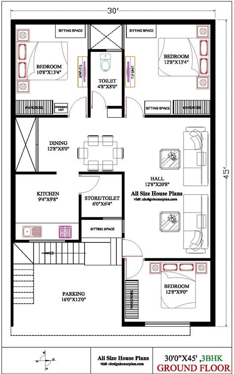 East Facing House Plan X Bhk Bungalow Design Plan