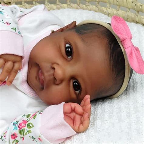 Amazon Com Icradle Reborn Baby Dolls Black Inch African American Realistic Silicone Vinyl
