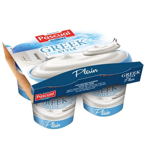 Pascual Yogurt Greek Style Plain 4 X 100g Shopee Philippines