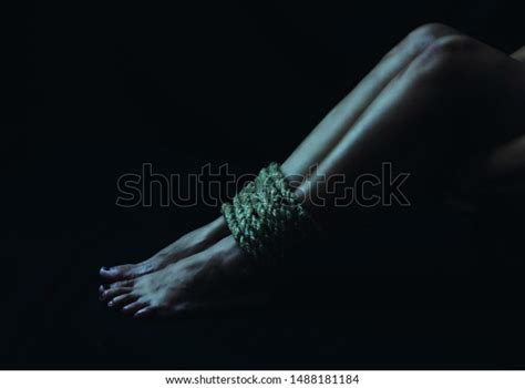 Close Womans Legs Bondage Old Rope Stock Photo Shutterstock