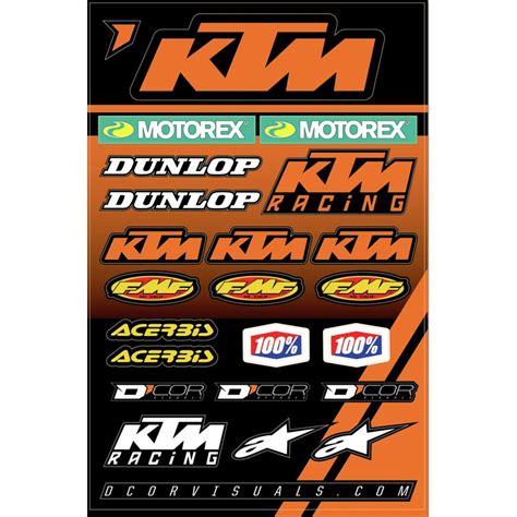 Dcor Visuals Ktm Racing Decal Sheet Motosport